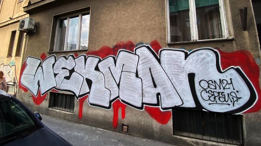 Graffiti tourist Belgrade Serbia
